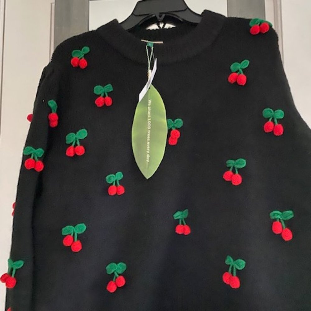 FARM Rio Crochet Cherry Pullover Sweater - Picture 9 of 12
